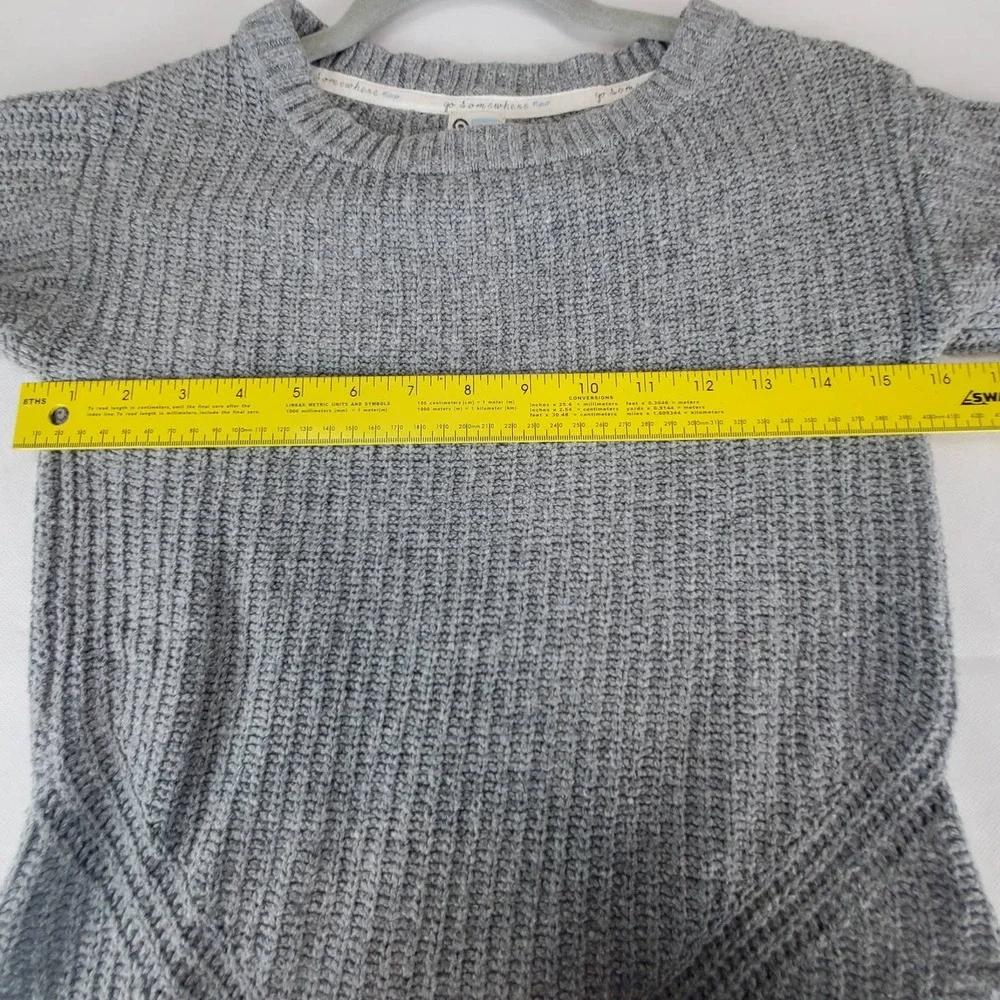 Toms Gray Ribbed Knit Gray Sweater Size XS Cotton Wool Blend Gorpcore Pullover